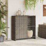 Armoire de rangement vidaXL Grise 100x36x102 cm Rattan