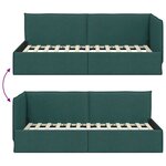 vidaXL Cadre de lit d'angle Vert foncé 80 x 200 cm Velours