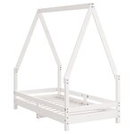 vidaXL Cadre de lit pour enfant blanc 70x140 cm bois de pin massif
