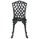 vidaXL Ensemble de tables de jardin 3 Pièces Noir Aluminium coulé