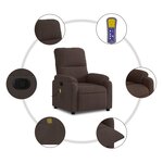 vidaXL Fauteuil inclinable de massage marron tissu microfibre