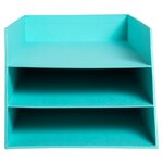 Corbeille À Courrier Combo 3 Niveaux Carton Teksto - Vert D'eau - X 4 - Exacompta