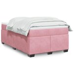 vidaXL Sommier à lattes de lit avec matelas rose 120x190 cm velours