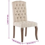vidaXL Chaises à manger lot de 2 beige tissu à l'aspect de lin