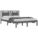 vidaXL Cadre de lit sans matelas gris 200x200 cm bois massif