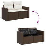 vidaXL Salon de jardin avec coussins 5 Pièces marron résine tressée