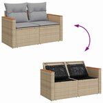 vidaXL Ensemble de canapé de jardin 10 Pièces Beige 90 x 55 x 71 cm