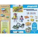 PLAYMOBIL 71306 - Country - Cycliste avec vélo et remorque avant