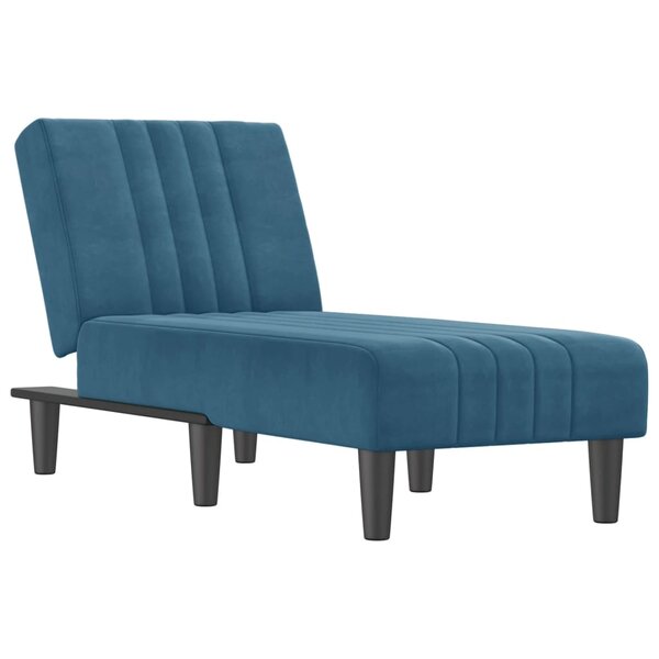 vidaXL Chaise longue bleu velours
