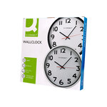 Q-connect horloge murale - Plastique - Diamètre 34 cm - Chrome