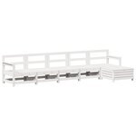 vidaXL Salon de jardin 6 Pièces blanc bois de pin massif