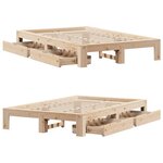 vidaXL Cadre de lit sans matelas 135x190 cm bois de pin massif
