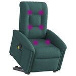 vidaXL Fauteuil inclinable de massage Vert foncé Tissu