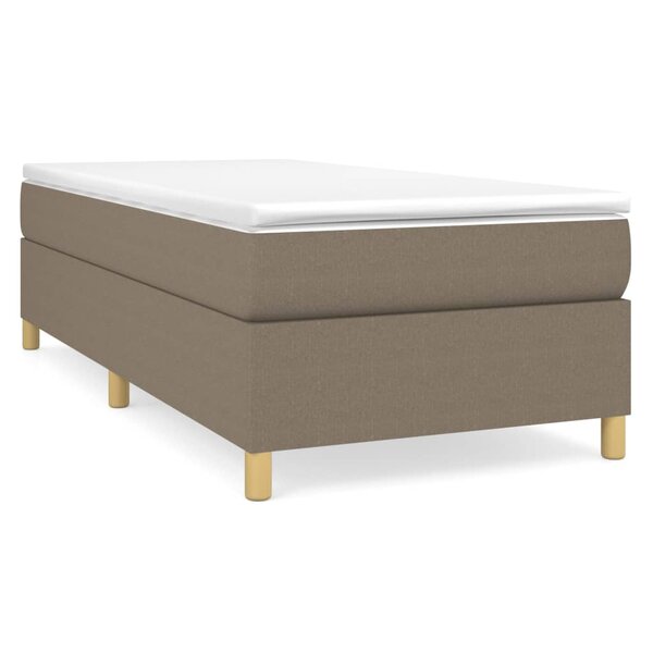 vidaXL Sommier à lattes de lit avec matelas Taupe 90x200 cm Tissu