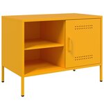 vidaXL Meubles TV 2 Pièces jaune moutarde 68x39x50 5 cm acier