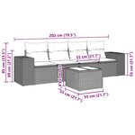 vidaXL Salon de jardin 5 Pièces avec coussins gris clair résine tressée