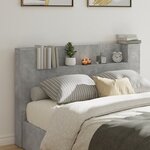 vidaXL Armoire tête de lit avec LED gris béton 160x16 5x103 5 cm