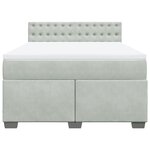 vidaXL Sommier à lattes de lit et matelas Gris clair 140x200cm Velours