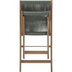 Set bistrot pliable en bois d'acacia FSC avec tressage en corde vert olive - 2 personnes