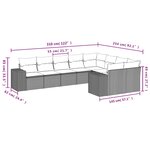 vidaXL Salon de jardin 9 Pièces avec coussins gris clair résine tressée