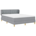 Lit à ressort vidaXL avec matelas - Gris clair  140x200 cm  Tissu