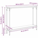vidaXL Table console Chêne noir 100 x 22 5 x 75 cm Bois d'ingénierie