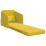 vidaXL Canapé-lit de sol 2-en-1 Jaune 65x80x83 cm Velours