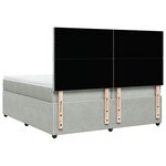 vidaXL Sommier à lattes de lit et matelas Gris clair 200x200cm Velours