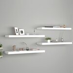 vidaXL Étagères murales flottantes 4 Pièces blanc 80x23 5x3 8 cm MDF
