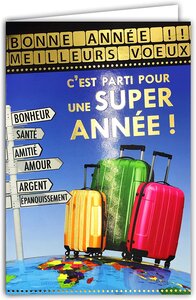 Lot 10 cartes identiques bonne année meilleurs vœux avec 10 enveloppes blanches