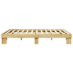 vidaXL Cadre de lit sans matelas 140x190 cm bois massif de chêne