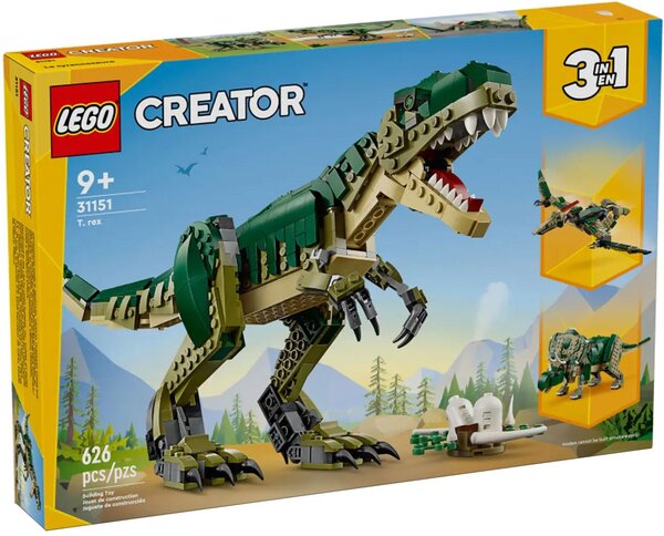 LEGO Creator - Ensemble T. Rex 31151 : Construisez 3 Dinosaures Différents