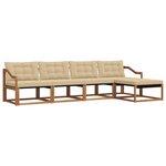 vidaXL Ensemble de canapés d'extérieur 5 Pièces Naturel et Beige