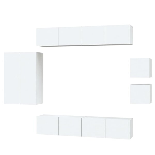 vidaXL Ensemble de meubles TV 8 Pièces Blanc Bois d'ingénierie