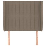 vidaXL Tête de lit avec oreilles Taupe 93x23x118/128 cm Tissu