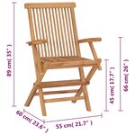 vidaXL Chaises de jardin et coussins rouge lot de 4 Bois teck massif