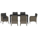 vidaXL Ensemble de salle à manger de jardin 7 pièces avec coussins Gris Poly Rattan