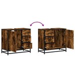 vidaXL Armoire de lavabo de salle de bain chêne fumé 65x33x60 cm