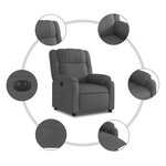 vidaXL Fauteuil inclinable électrique Gris foncé Tissu