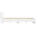 vidaXL Cadre de lit avec LED sans matelas blanc 135x190 cm