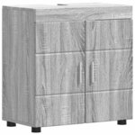 vidaXL Ensemble de mobilier de salle de bain TULUM Gris Sonoma