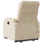 vidaXL Fauteuil inclinable de massage crème tissu microfibre