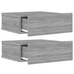 vidaXL Tables de chevet flottantes 2 Pièces Sonoma gris 40x30x15 cm