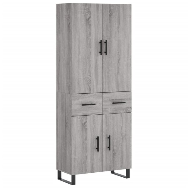 vidaXL Buffet haut Sonoma gris 69 5x34x180 cm Bois d'ingénierie