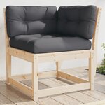 vidaXL Canapé d'angle de jardin et coussins 73x73x78cm bois pin massif