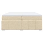 vidaXL Sommier à lattes de lit avec matelas Crème 200x200 cm Tissu