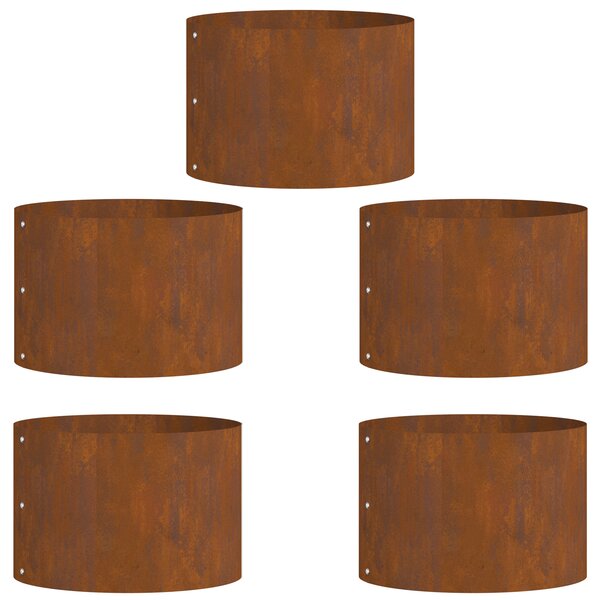 vidaXL Pots de jardin 5 Pièces Marron 30 x 30 x 20 cm Acier cuivré