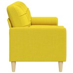 vidaXL Canapé 3 places avec oreillers jaune clair 210 cm tissu