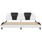 vidaXL Cadre de lit sans matelas blanc et noir 200x200 cm similicuir