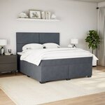 vidaXL Sommier à lattes de lit et matelas Gris foncé 180x200cm Velours